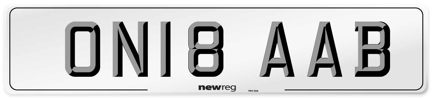 ON18 AAB Number Plate from New Reg